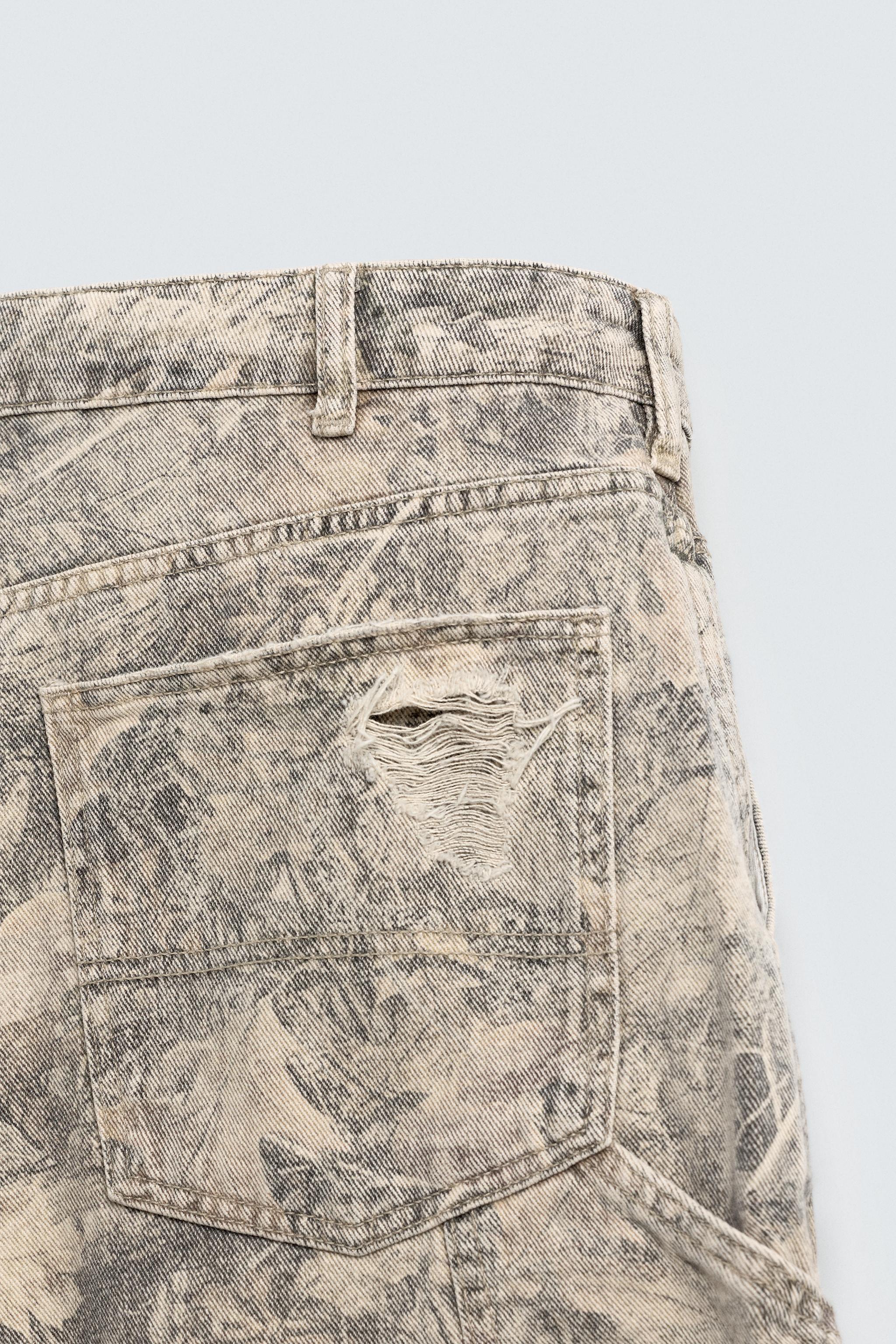 WASHED ABSTRACT PRINT RELAXED FIT SHORTS